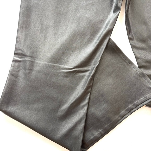 Kut From The Kloth Retro Black Shiny Matte Highrise Flare Faux Leather Pant (12) - Picture 11 of 16